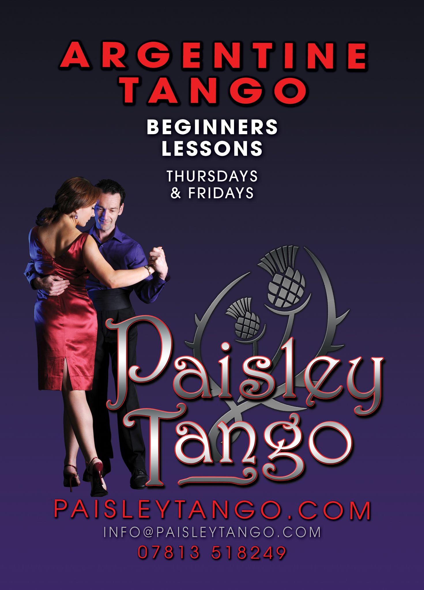 Leaflet advertising Paisley Tango